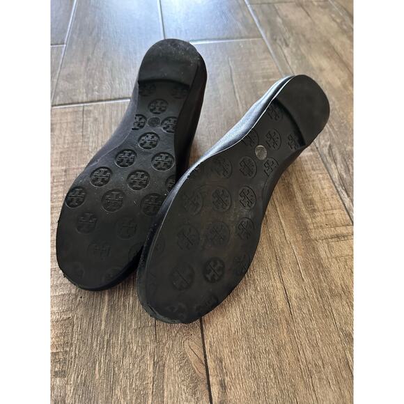 Tory Burch Women's Black Leather Reva Ballet Flats Size Size 9 - Picture 11 of 11